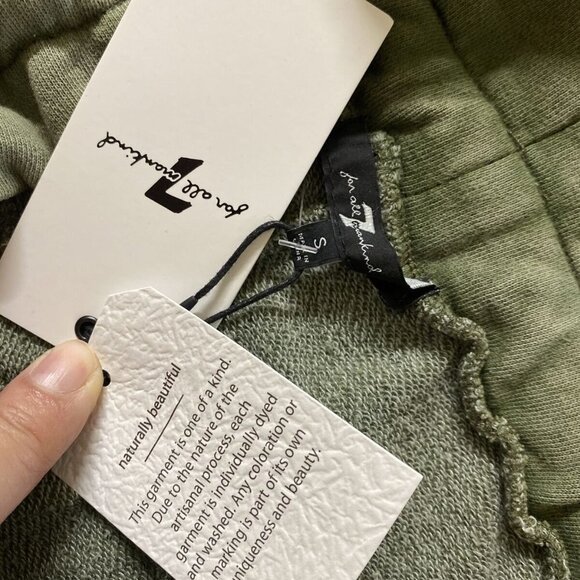 7 For All Mankind Women 2 Pocket Drawstring Joggers Pants Olive Green Size S NWT - Picture 6 of 6